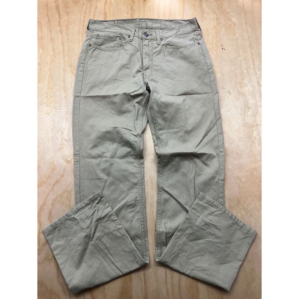 Levis 514 Straight Fit Khaki Tan Pants Mens 34x36 00514-0407 Cotton Blend